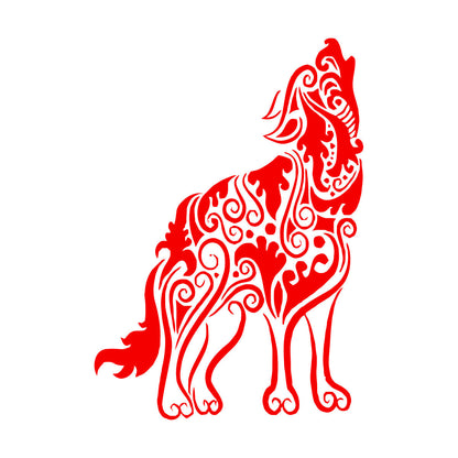 Wall Decals Pvc Wolf Predator Animal Ornament Tribal Multiple Size Options