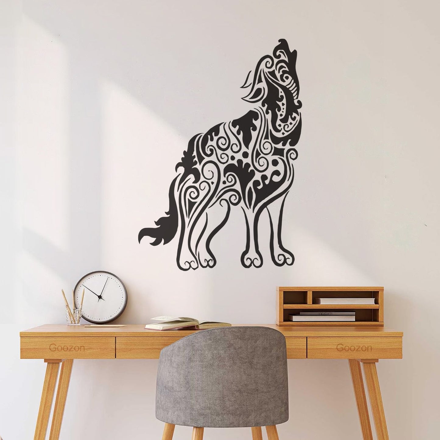 Wall Decals Pvc Wolf Predator Animal Ornament Tribal Multiple Size Options