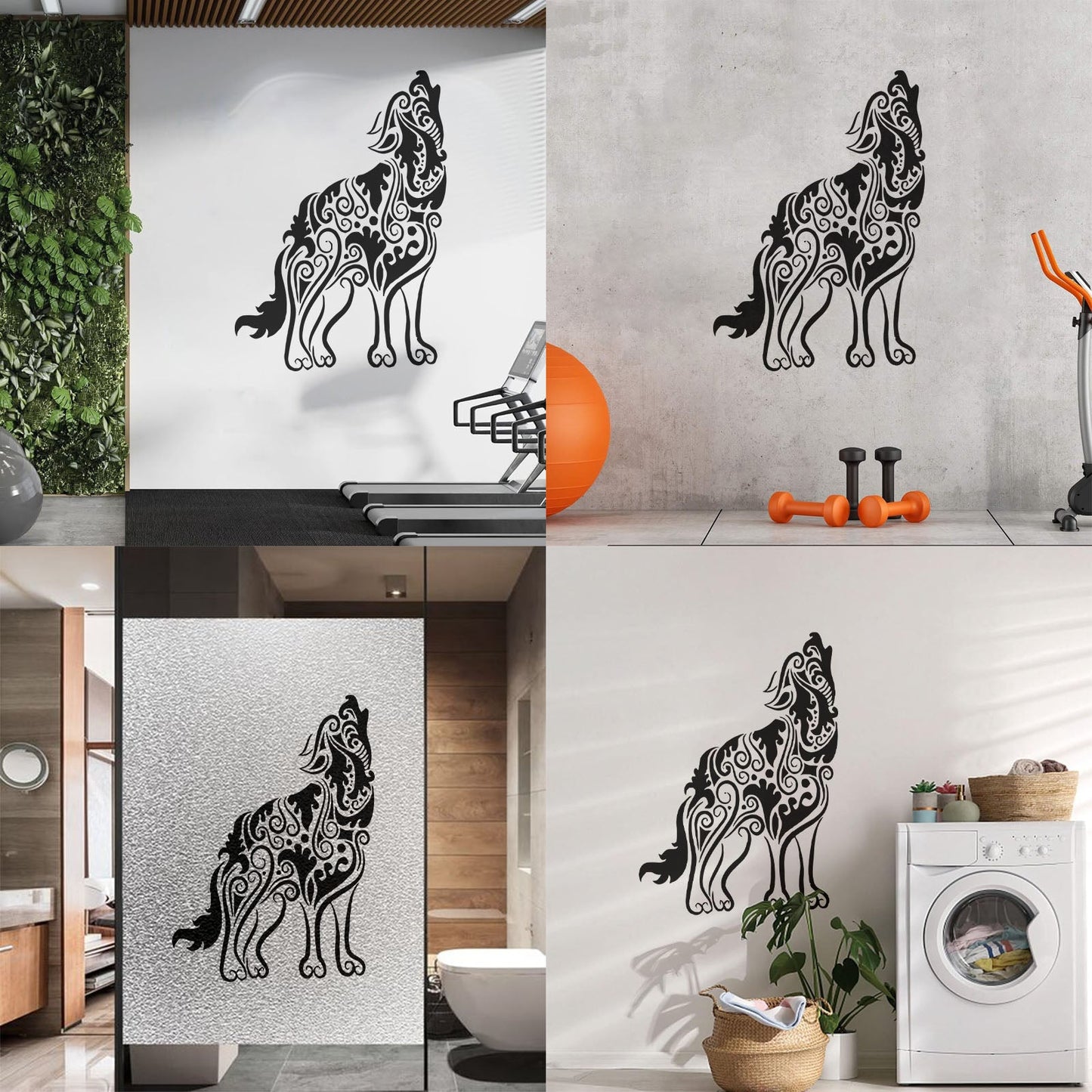 Wall Decals Pvc Wolf Predator Animal Ornament Tribal Multiple Size Options