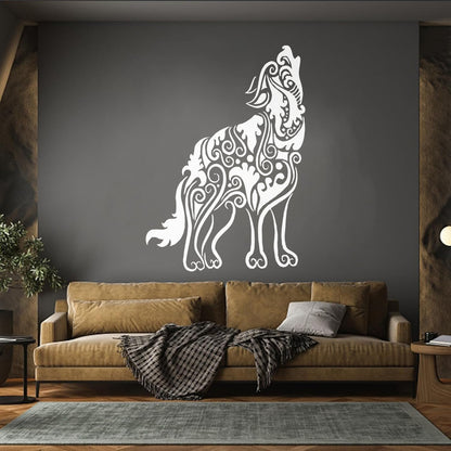 Wall Decals Pvc Wolf Predator Animal Ornament Tribal Multiple Size Options