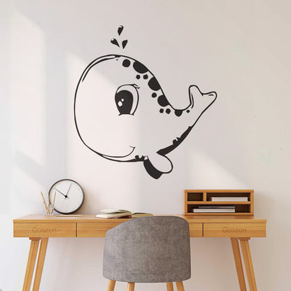 Cute Baby Whale Animals Modern Nursery Wall Vinyl Sticker Decor Glass Stickers