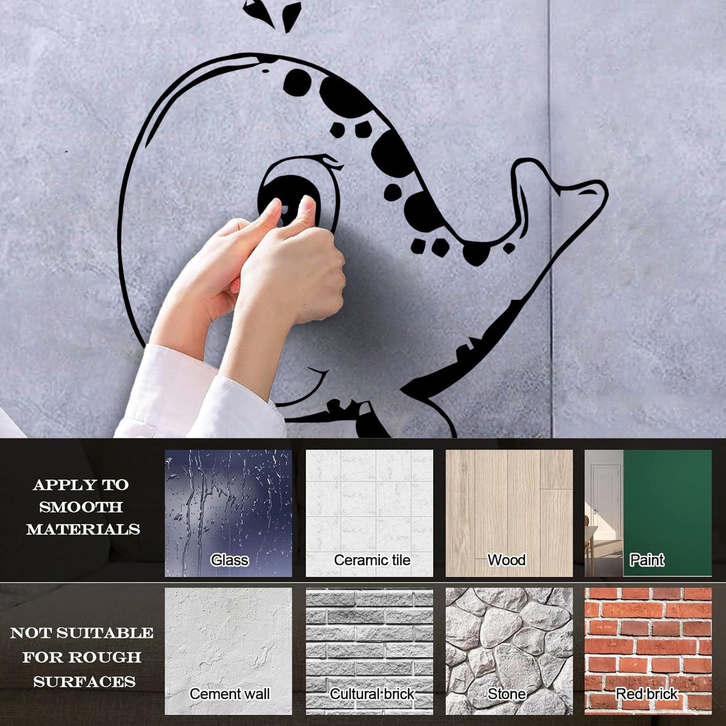 Cute Baby Whale Animals Modern Nursery Wall Vinyl Sticker Decor Glass Stickers