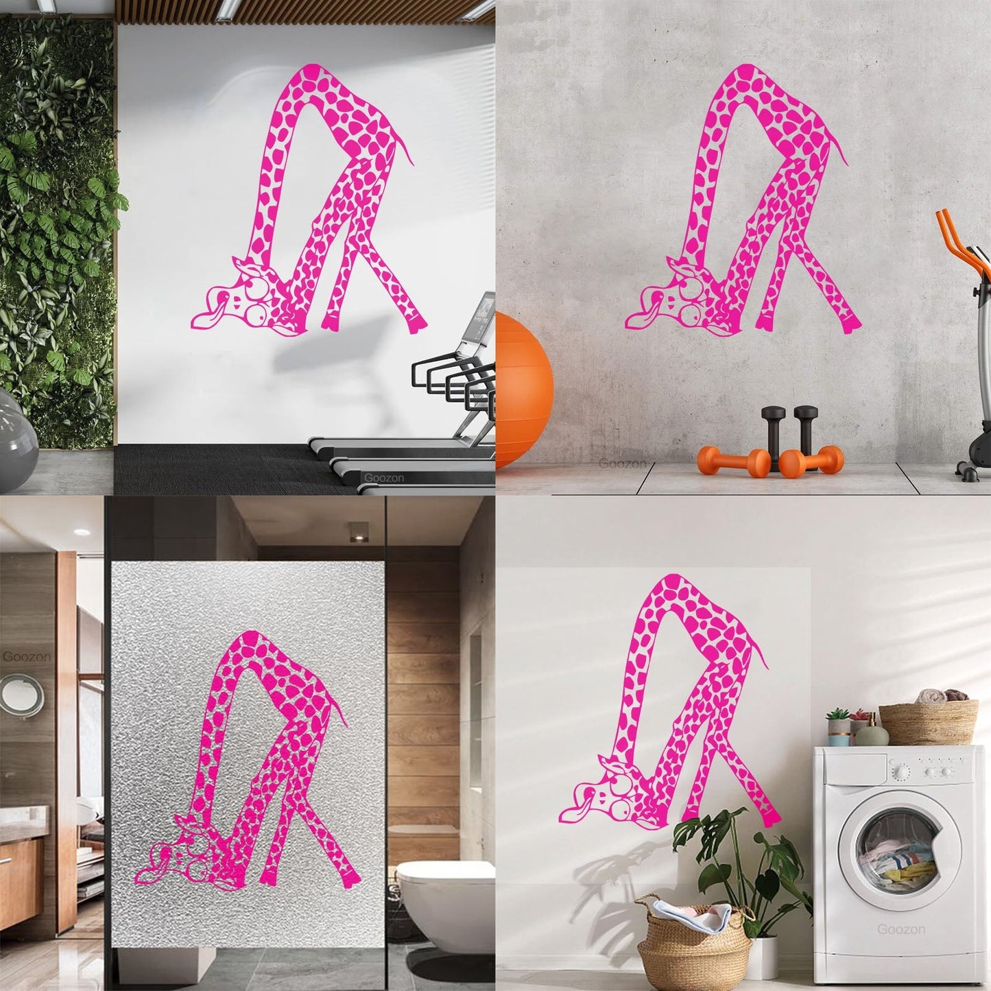 Lettering Stickers Funny Amusing Animal Giraffe Long Neck Easy Installation