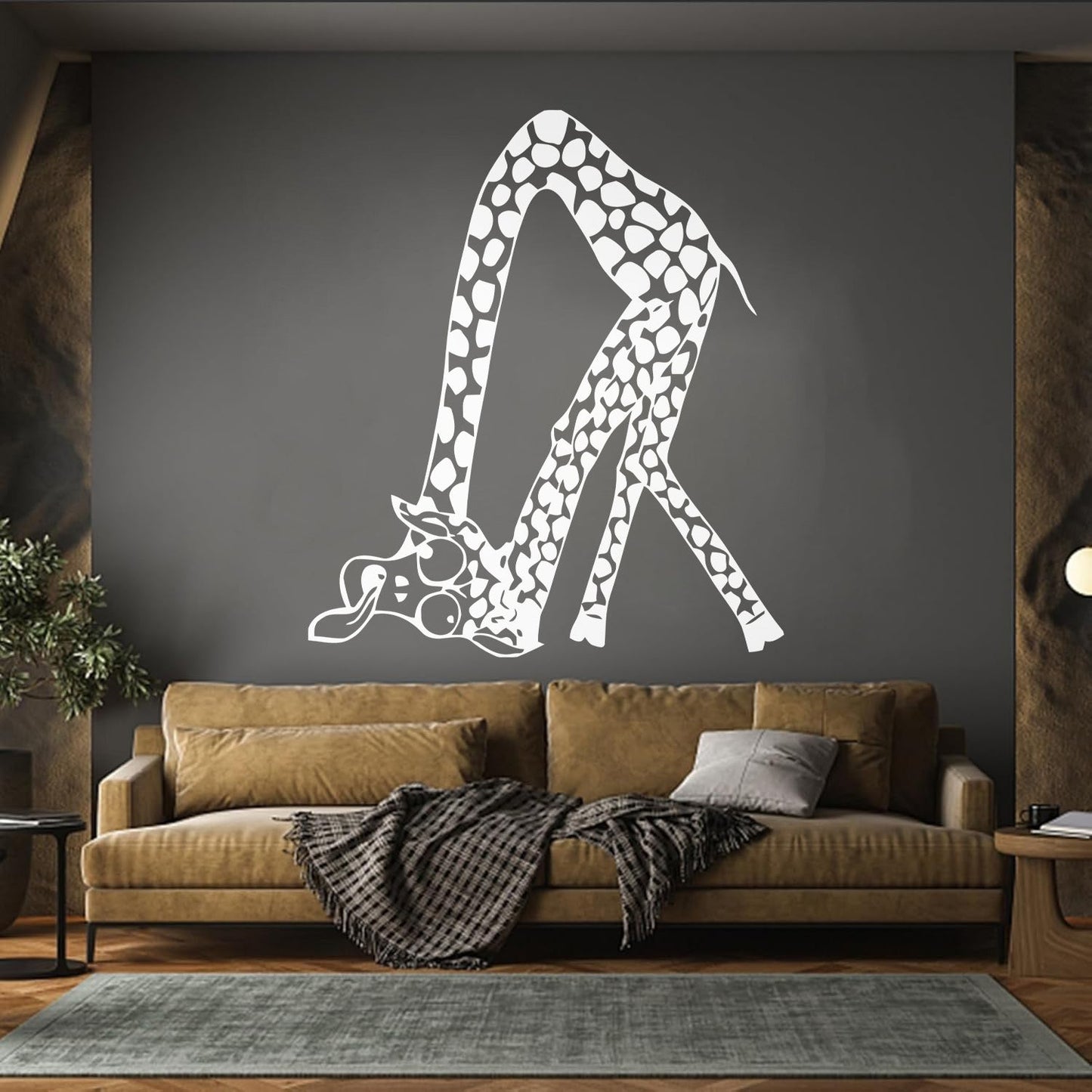 Lettering Stickers Funny Amusing Animal Giraffe Long Neck Easy Installation