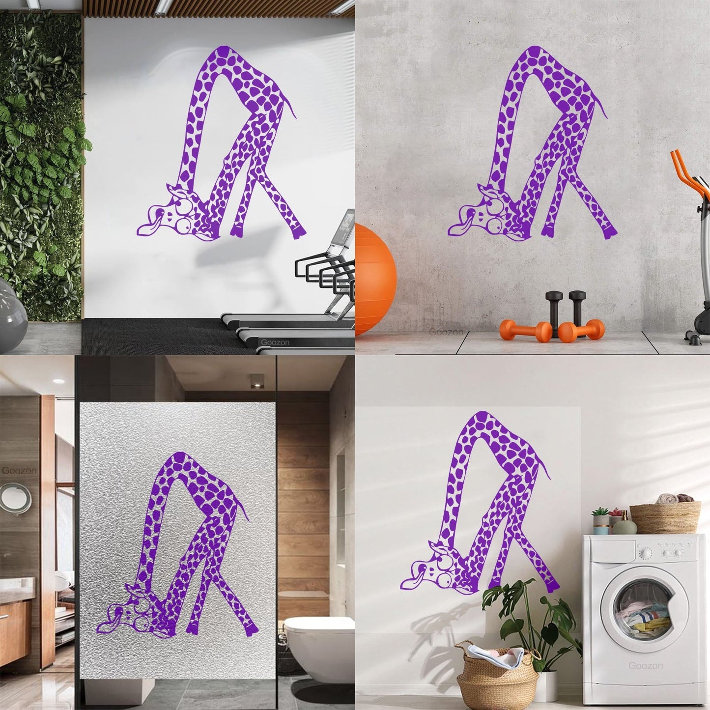 Lettering Stickers Funny Amusing Animal Giraffe Long Neck Easy Installation