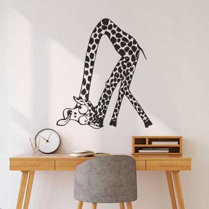Lettering Stickers Funny Amusing Animal Giraffe Long Neck Easy Installation