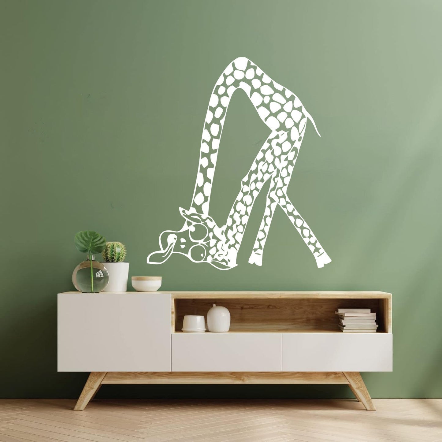 Lettering Stickers Funny Amusing Animal Giraffe Long Neck Easy Installation