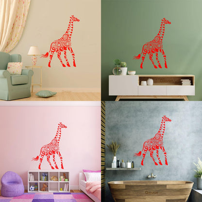 Wall Decals Paster Paper Giraffe African Animals Kids Art Mural Painting