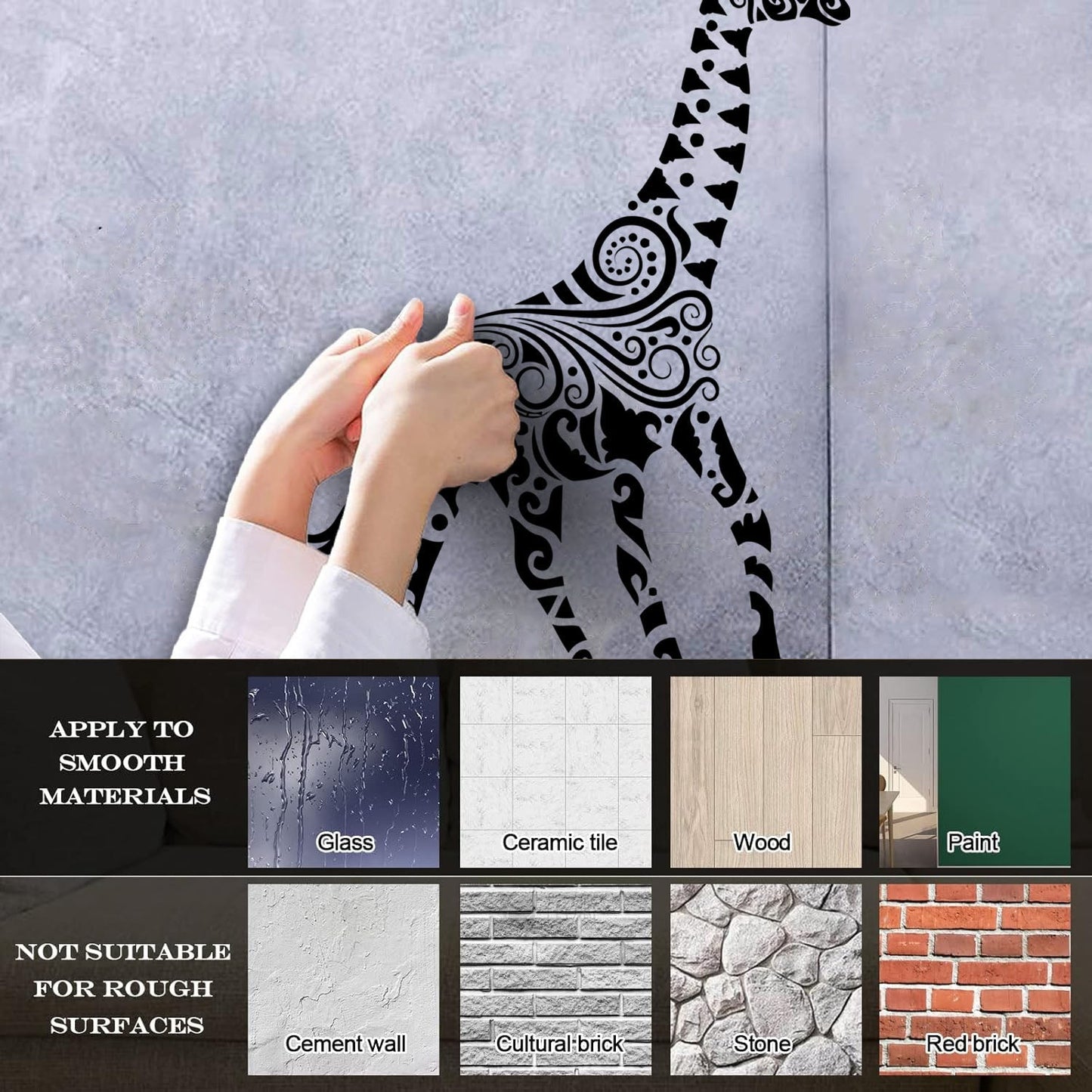 Wall Decals Paster Paper Giraffe African Animals Kids Art Mural Painting