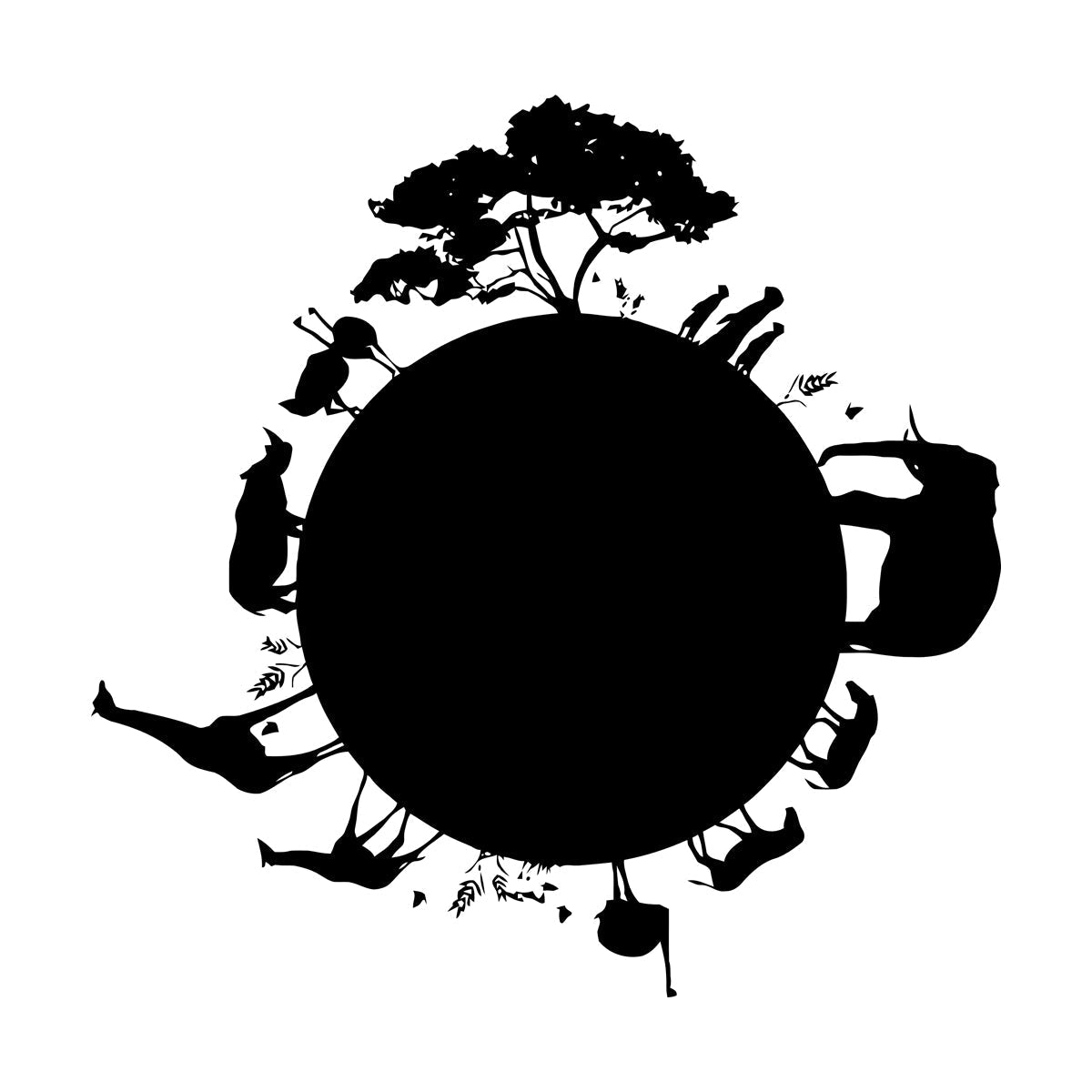 Engraving Stickers Africa Animal Giraffe Elephant Rhino Tiger Tattoo Culture