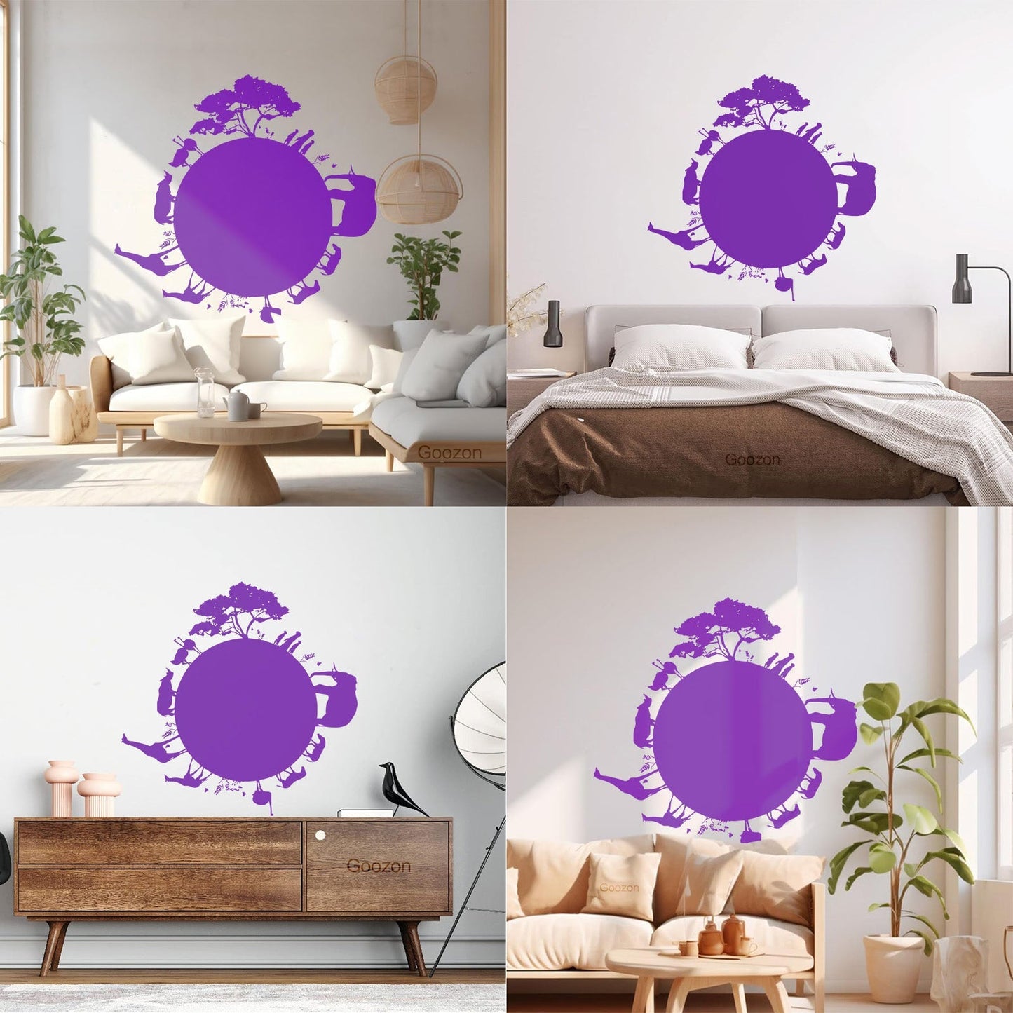 Engraving Stickers Africa Animal Giraffe Elephant Rhino Tiger Tattoo Culture