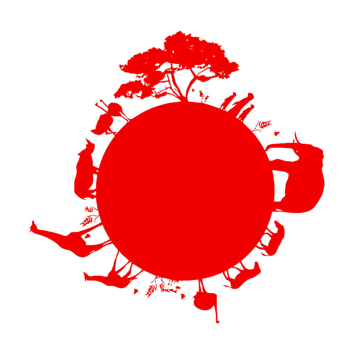 Engraving Stickers Africa Animal Giraffe Elephant Rhino Tiger Tattoo Culture