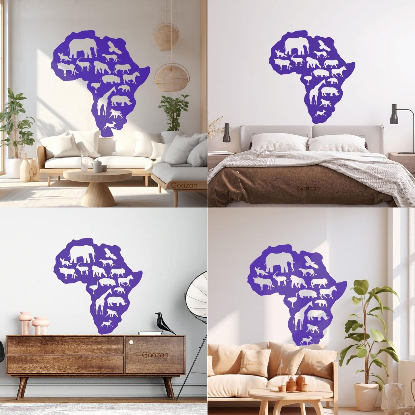 Lettering Decals Africa Animals Elephant Giraffe Nursery Baby Removable Without Leaving Glue