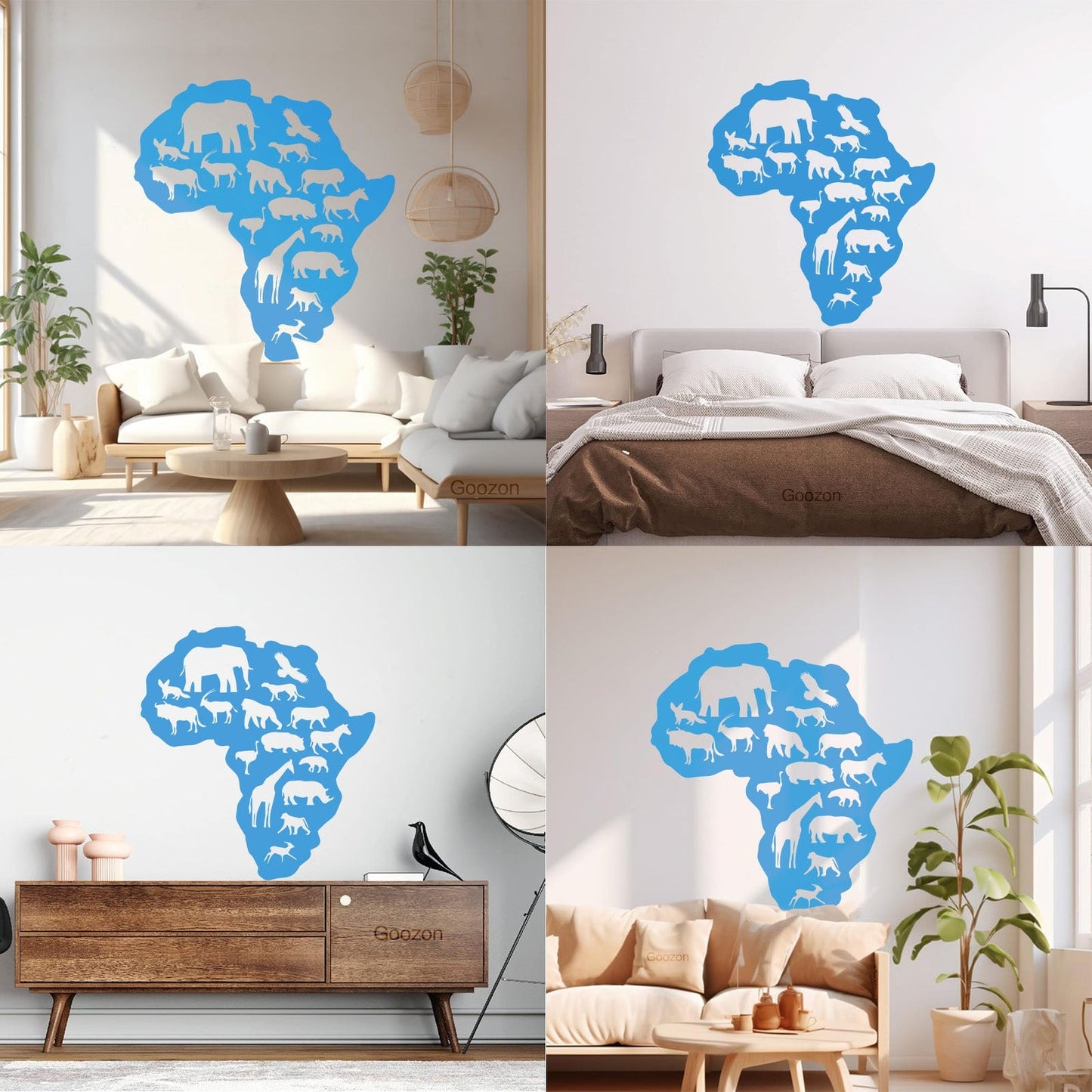 Lettering Decals Africa Animals Elephant Giraffe Nursery Baby Removable Without Leaving Glue
