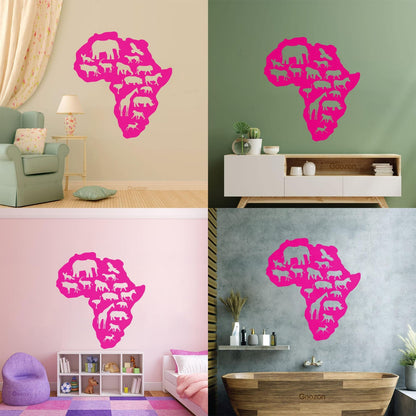 Lettering Decals Africa Animals Elephant Giraffe Nursery Baby Removable Without Leaving Glue