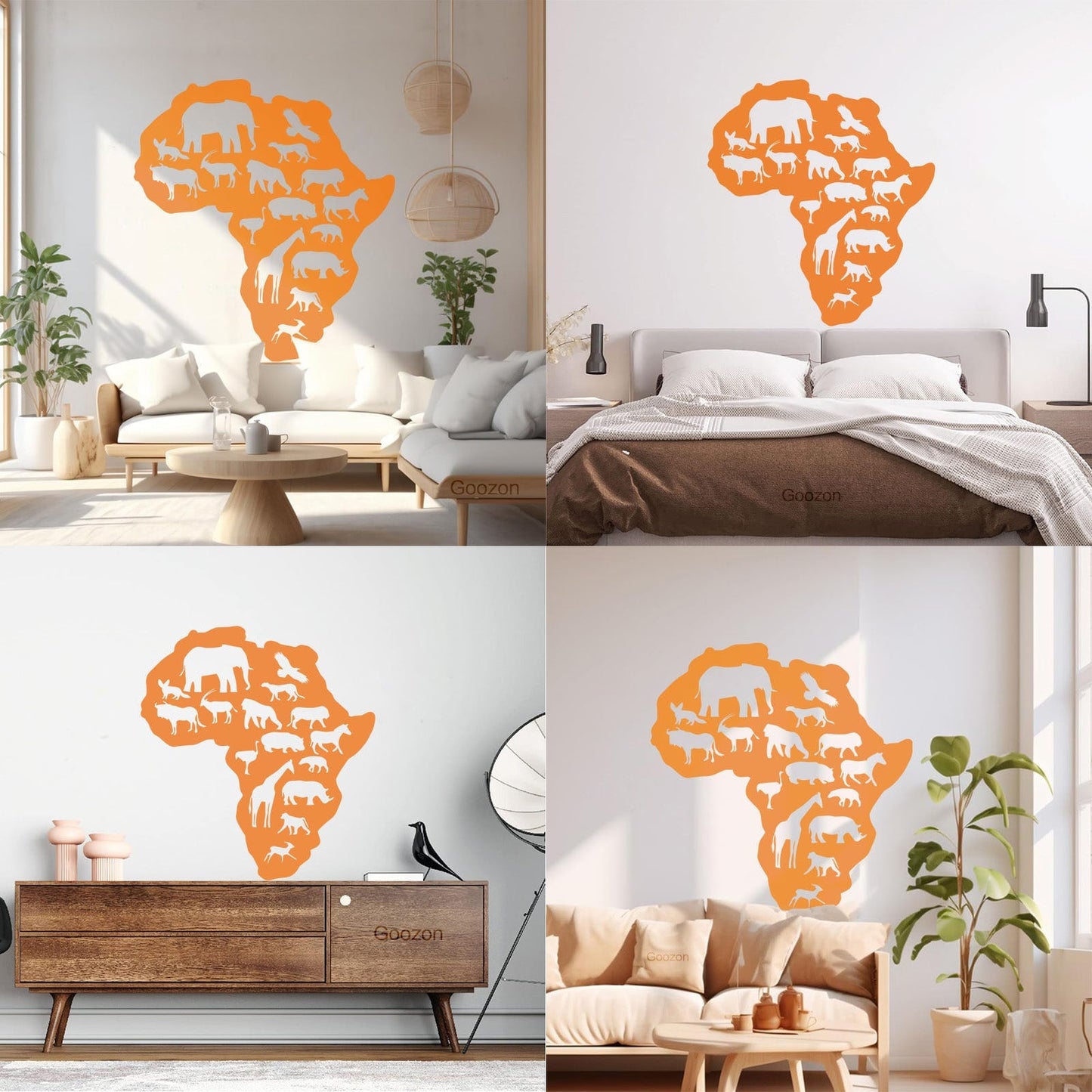 Lettering Decals Africa Animals Elephant Giraffe Nursery Baby Removable Without Leaving Glue