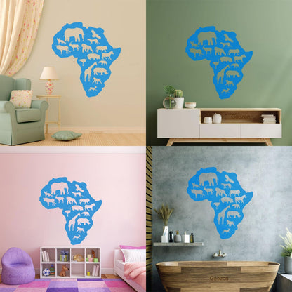 Lettering Decals Africa Animals Elephant Giraffe Nursery Baby Removable Without Leaving Glue