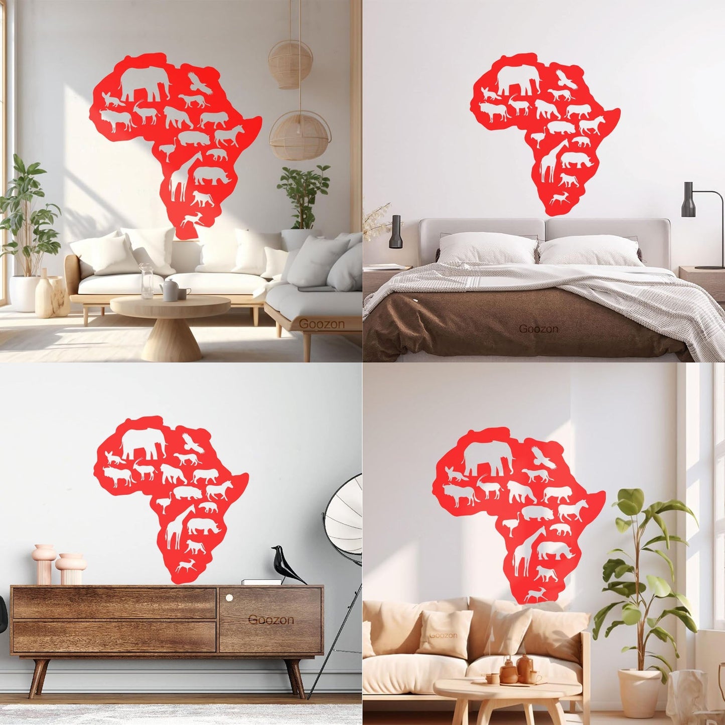 Lettering Decals Africa Animals Elephant Giraffe Nursery Baby Removable Without Leaving Glue