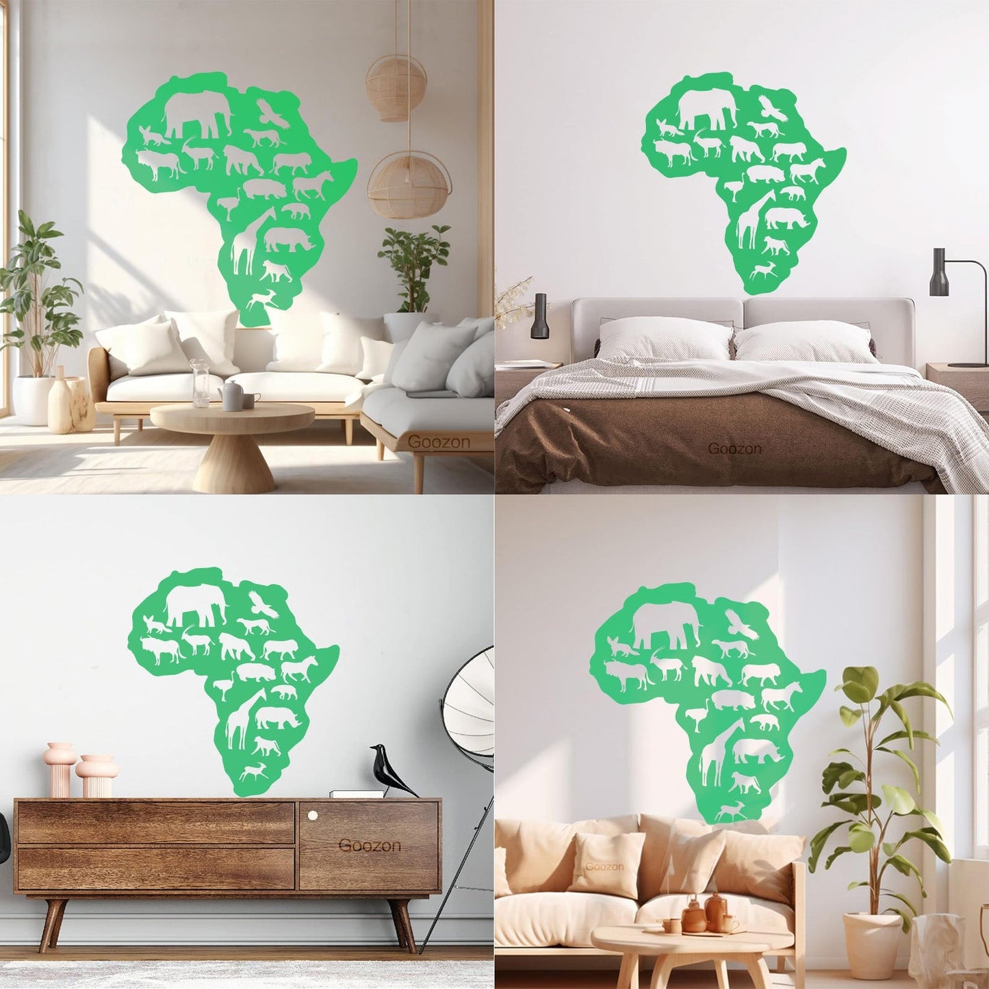 Lettering Decals Africa Animals Elephant Giraffe Nursery Baby Removable Without Leaving Glue