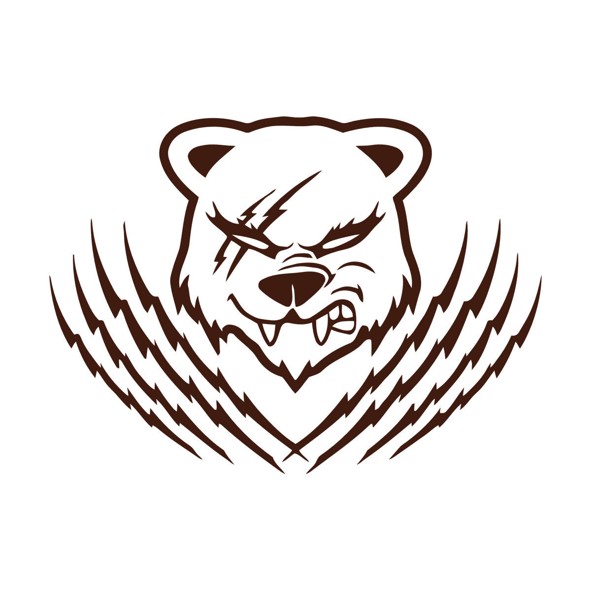 Bear Animal Grizzly Tribal Mural And Wall Vinyl Decal Waterproof