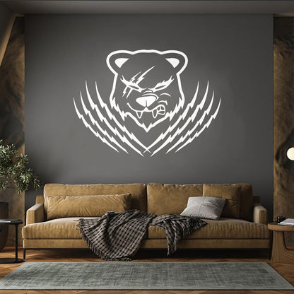 Bear Animal Grizzly Tribal Mural And Wall Vinyl Decal Waterproof