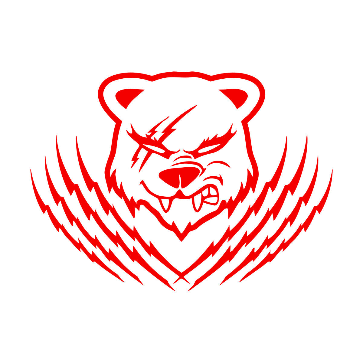 Bear Animal Grizzly Tribal Mural And Wall Vinyl Decal Waterproof