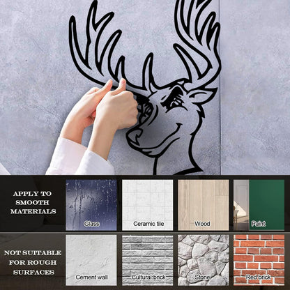 Wall Stickers Paster Paper Animal Head Deer Hunting Trophy Woodland It Won'T Fall Off