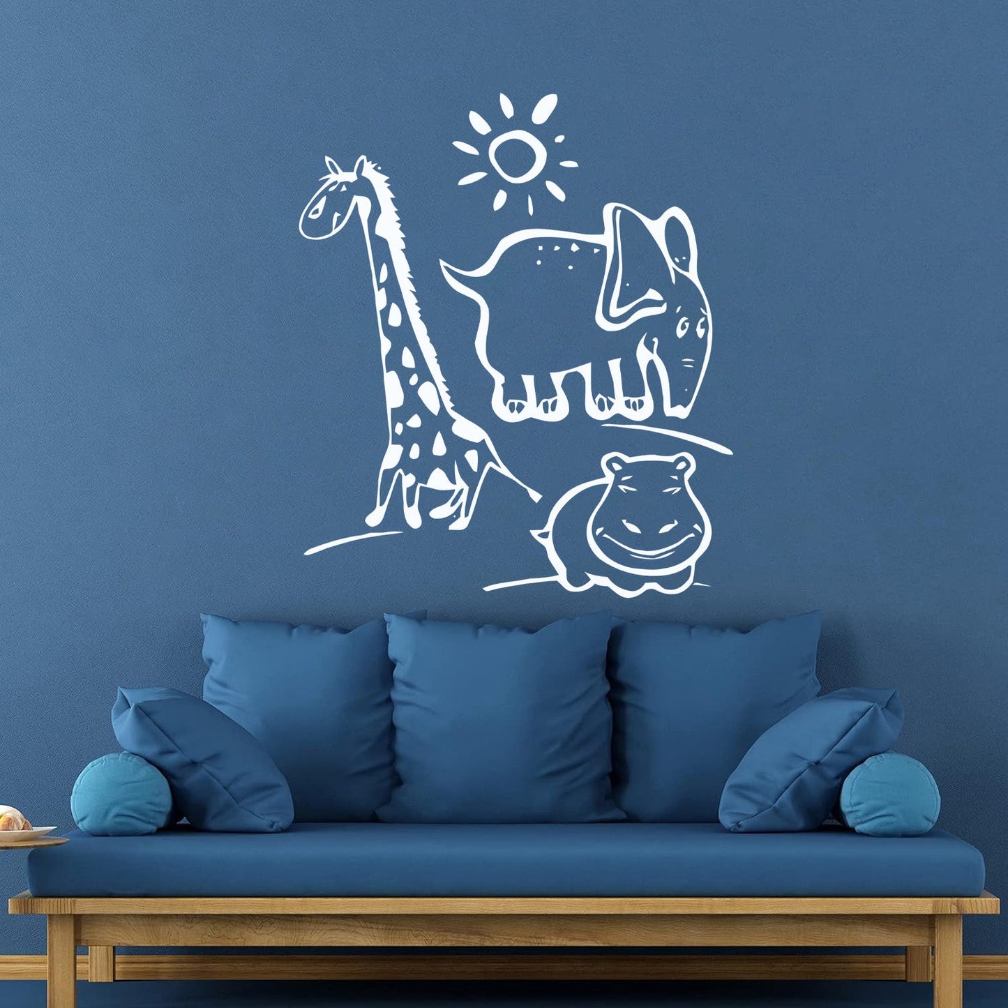 Wall Vinyl Sticker Decor Animal Hippopotamus Giraffe Kids Children Personalized Customization