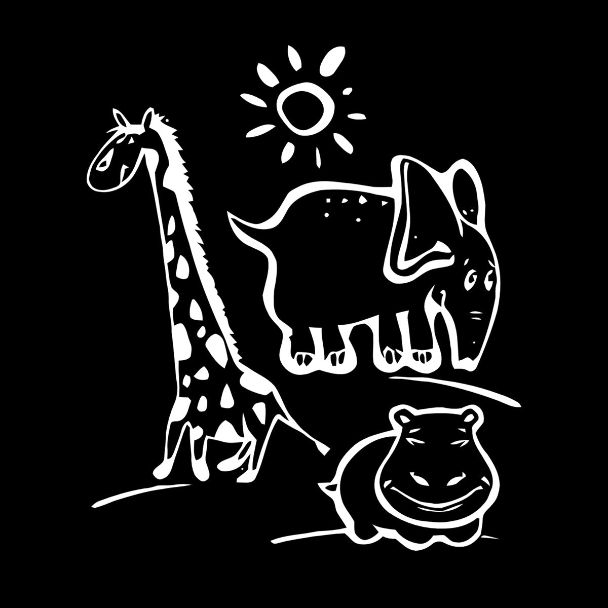 Wall Vinyl Sticker Decor Animal Hippopotamus Giraffe Kids Children Personalized Customization