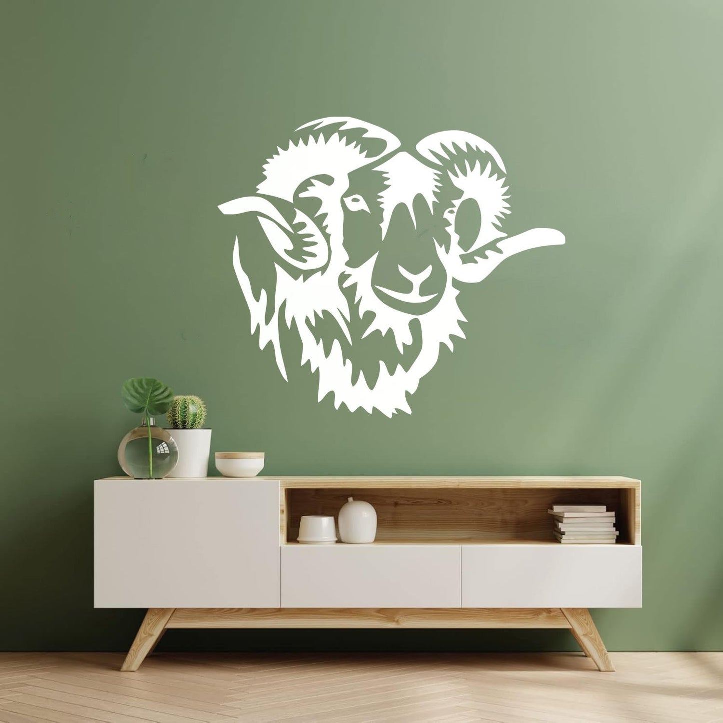 Fine Carving Stickers Animal Horn Sheep Farm Can Modify And Add Information