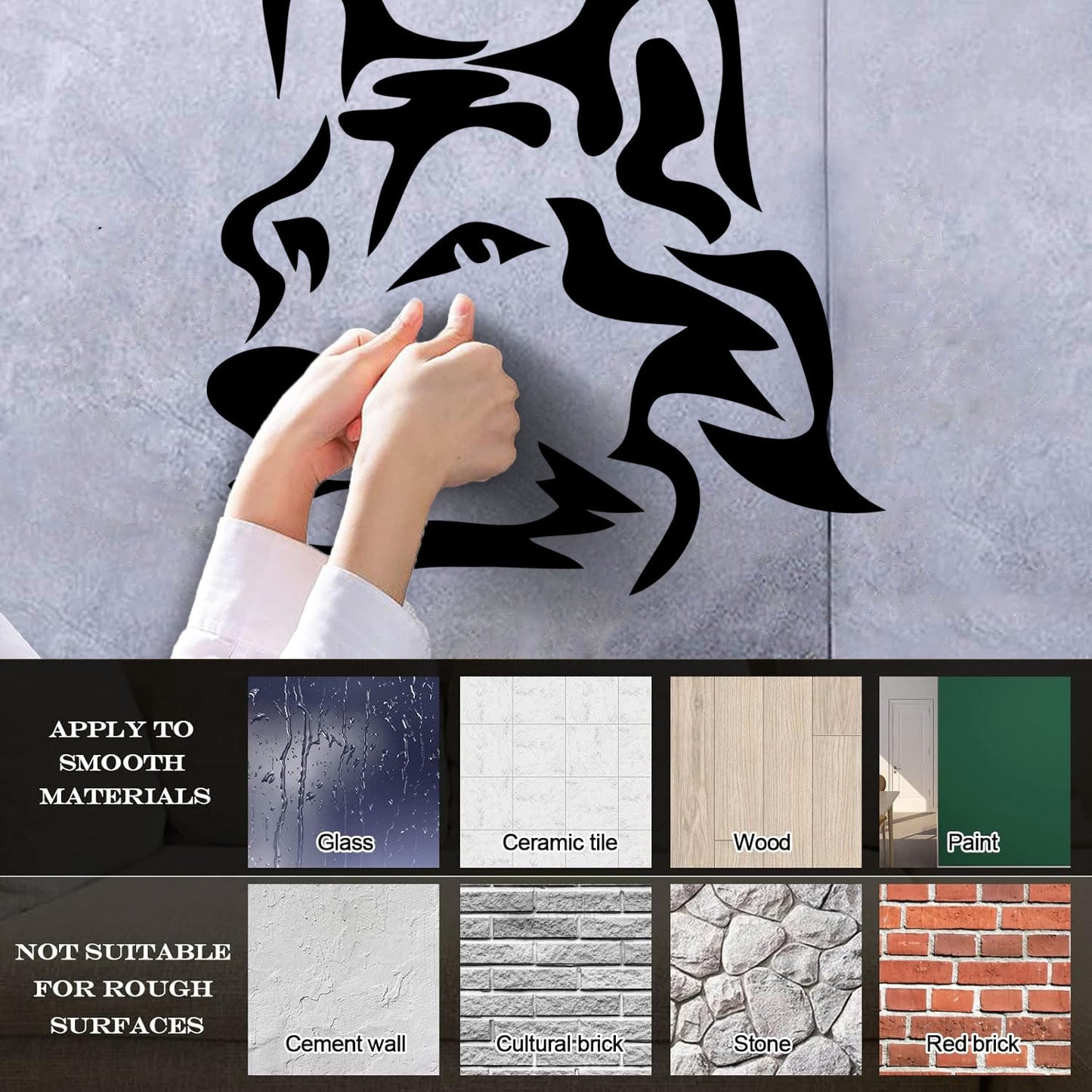 Vinyl Wall Stickers Animal Wolf Predator Tribal Self Adhesive