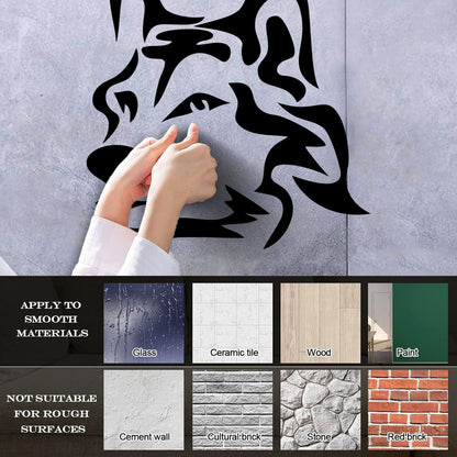 Vinyl Wall Stickers Animal Wolf Predator Tribal Self Adhesive