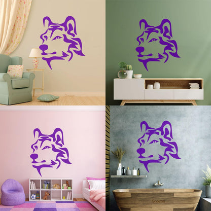 Vinyl Wall Stickers Animal Wolf Predator Tribal Self Adhesive