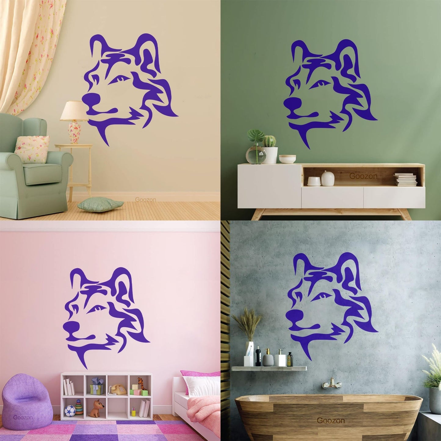 Vinyl Wall Stickers Animal Wolf Predator Tribal Self Adhesive