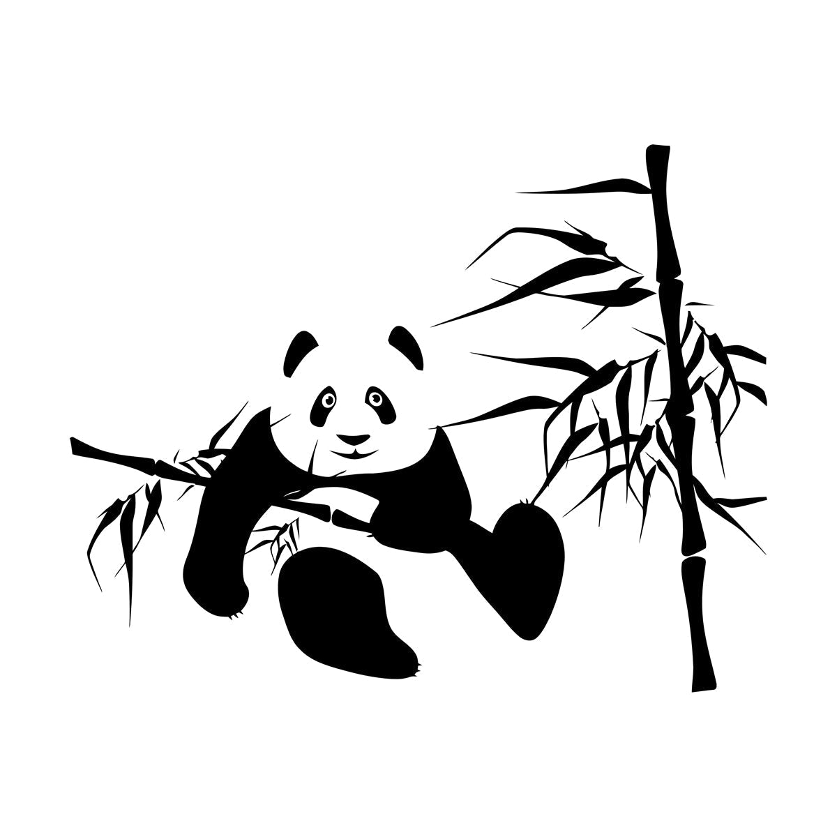 Wall Decals Panda Bamboo Kids Nursery Funny Animal Do Not Damage The Wall Surface