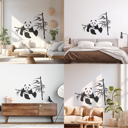 Wall Decals Panda Bamboo Kids Nursery Funny Animal Do Not Damage The Wall Surface