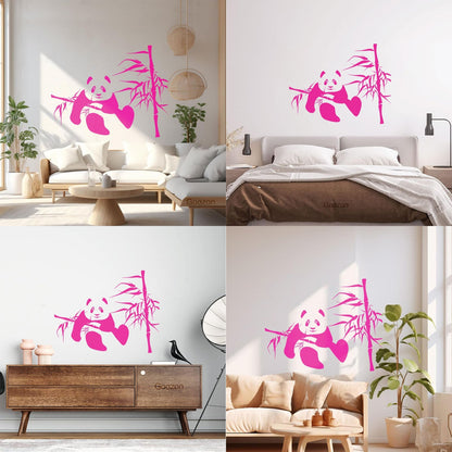 Wall Decals Panda Bamboo Kids Nursery Funny Animal Do Not Damage The Wall Surface