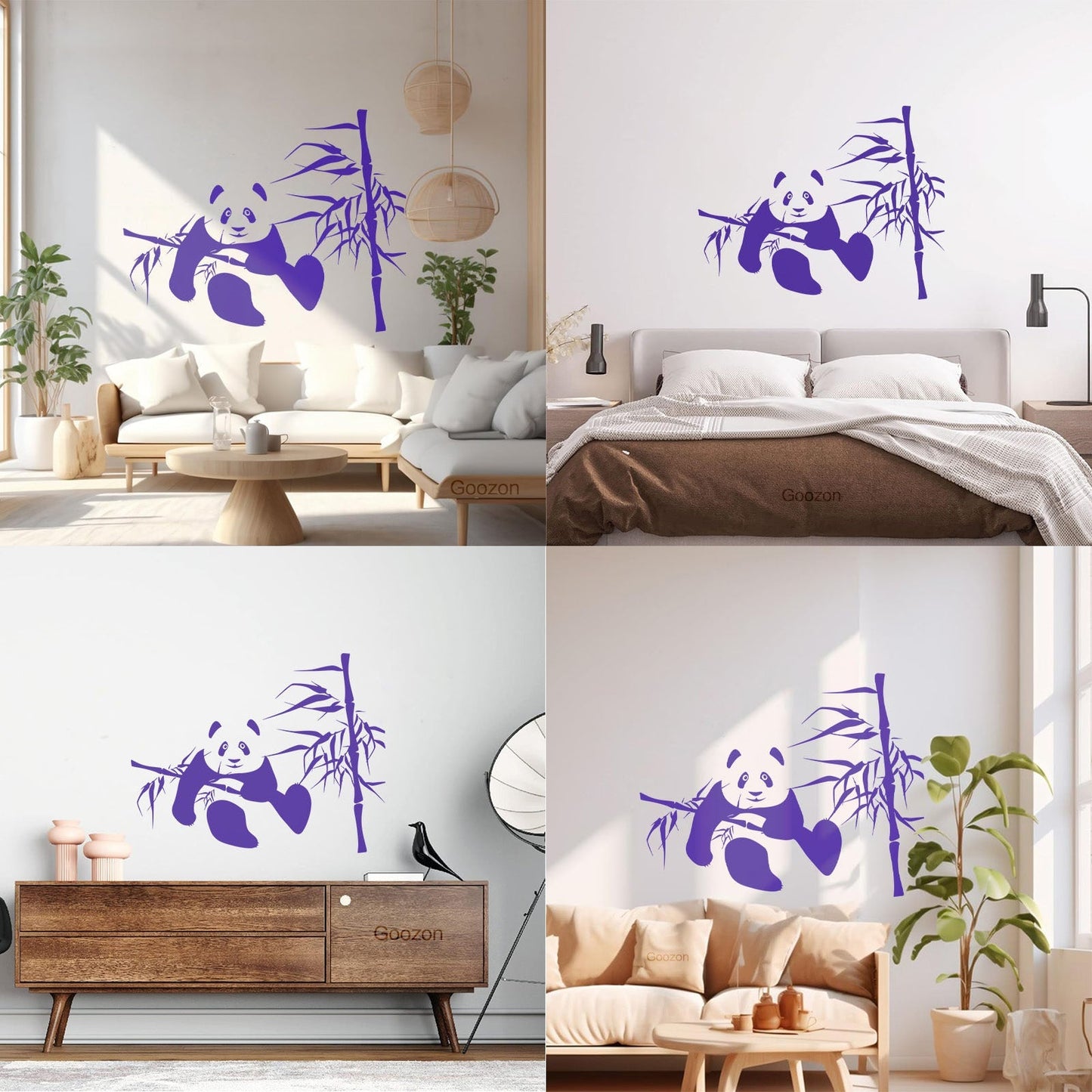 Wall Decals Panda Bamboo Kids Nursery Funny Animal Do Not Damage The Wall Surface
