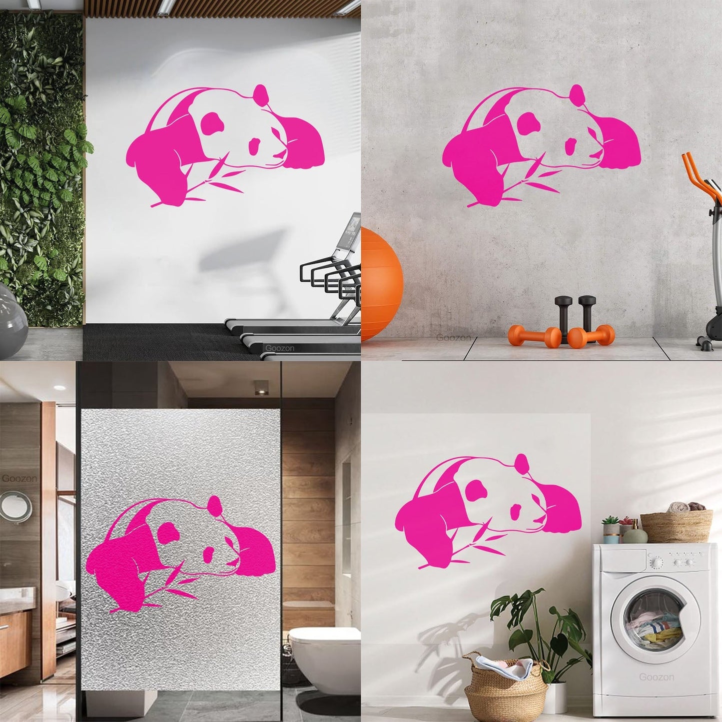 Vinyl Wall Decals Lazy Panda Funny Animal Bamboo Multi Color Selection