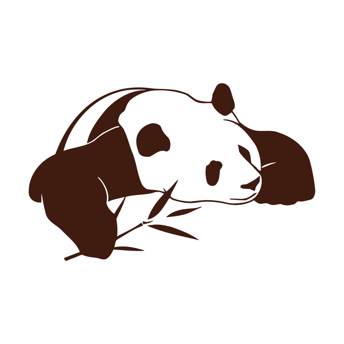 Vinyl Wall Decals Lazy Panda Funny Animal Bamboo Multi Color Selection