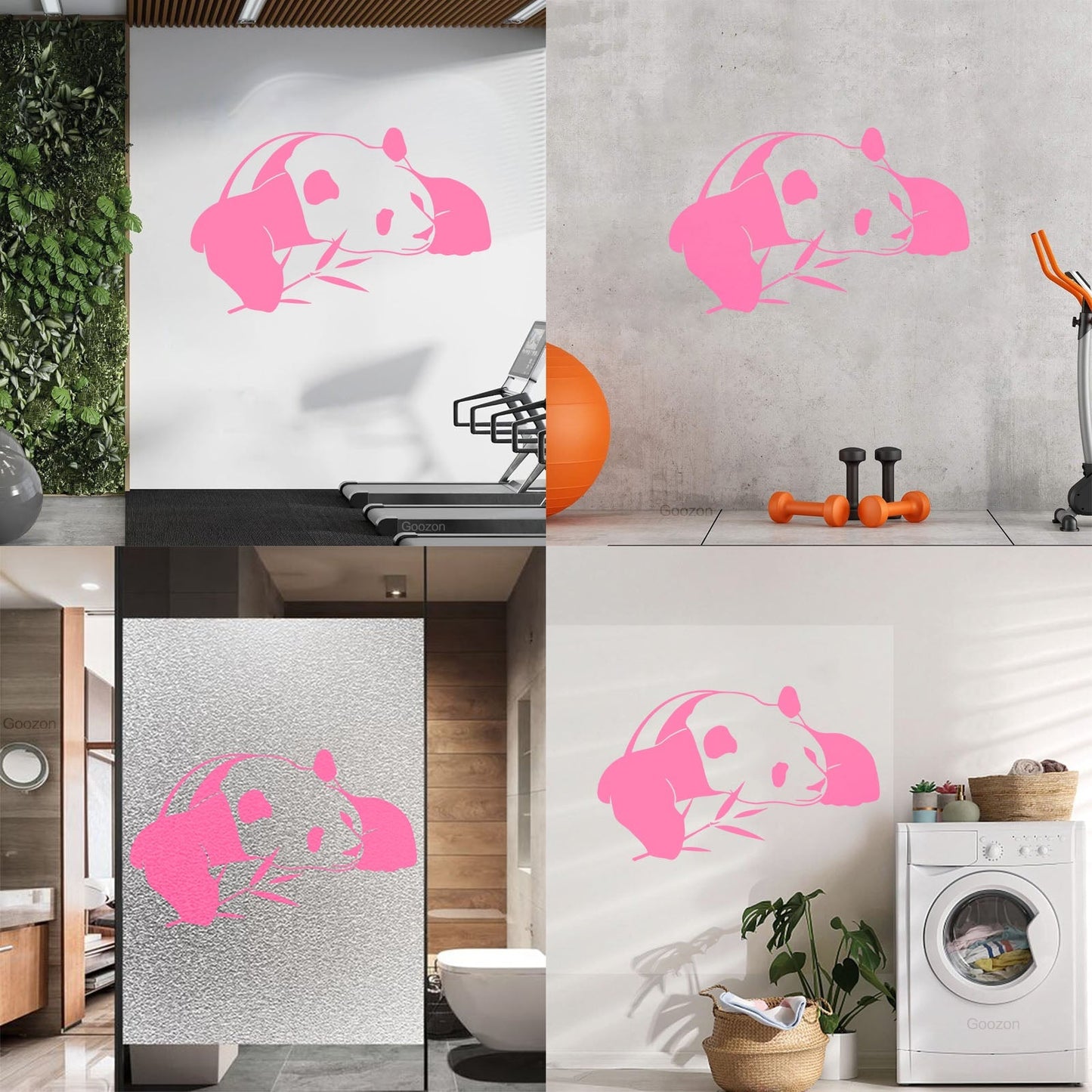 Vinyl Wall Decals Lazy Panda Funny Animal Bamboo Multi Color Selection