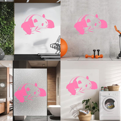 Vinyl Wall Decals Lazy Panda Funny Animal Bamboo Multi Color Selection