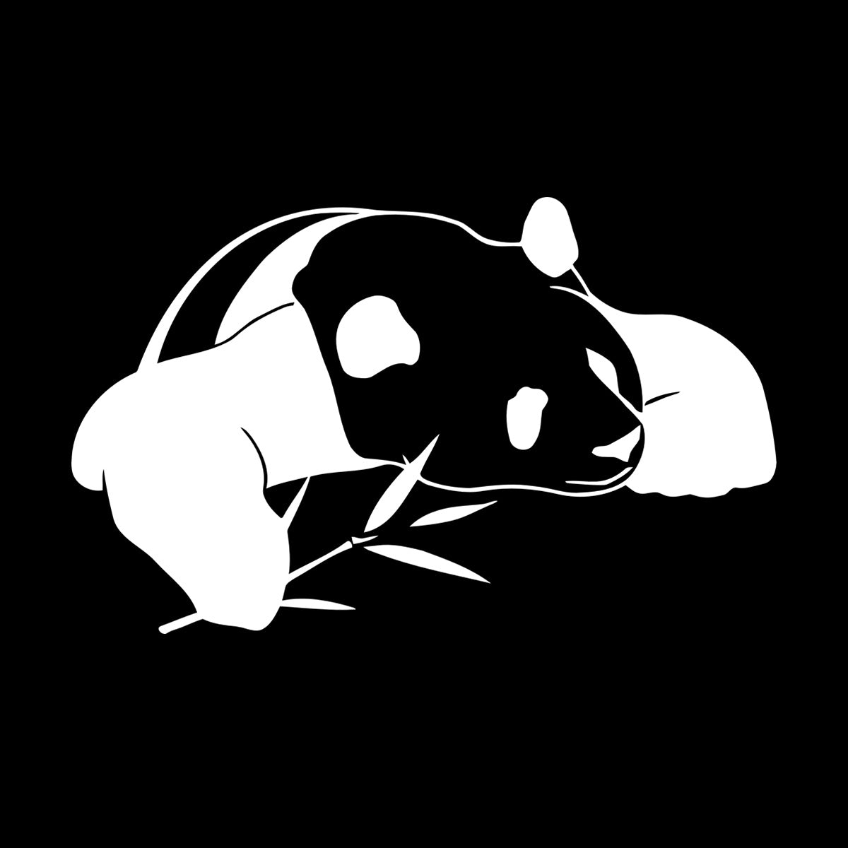 Vinyl Wall Decals Lazy Panda Funny Animal Bamboo Multi Color Selection