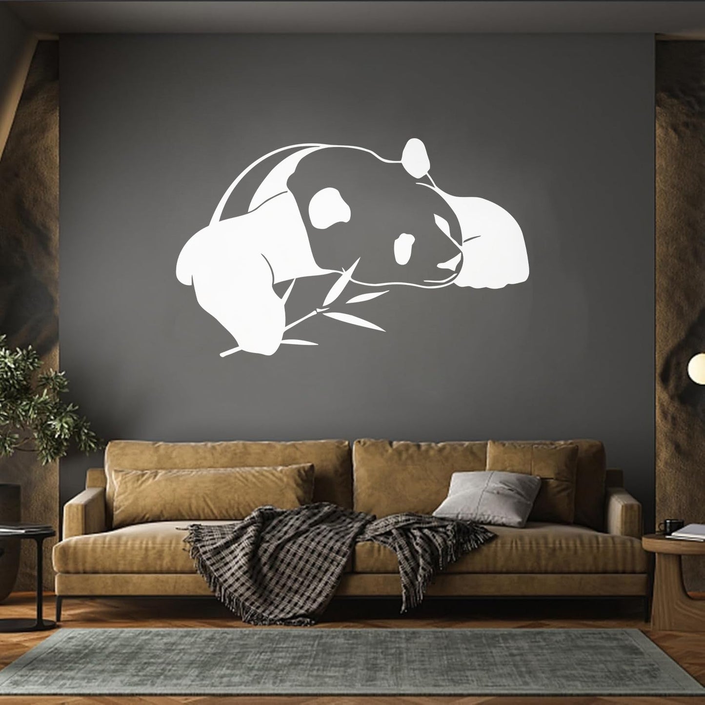 Vinyl Wall Decals Lazy Panda Funny Animal Bamboo Multi Color Selection