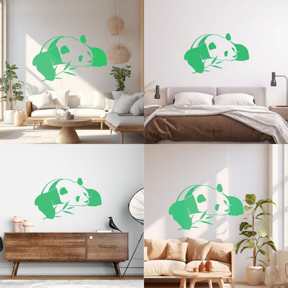 Vinyl Wall Decals Lazy Panda Funny Animal Bamboo Multi Color Selection