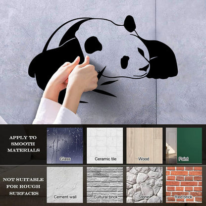 Vinyl Wall Decals Lazy Panda Funny Animal Bamboo Multi Color Selection