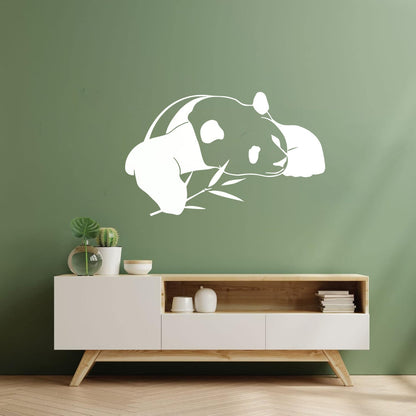 Vinyl Wall Decals Lazy Panda Funny Animal Bamboo Multi Color Selection