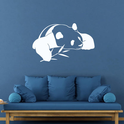 Vinyl Wall Decals Lazy Panda Funny Animal Bamboo Multi Color Selection
