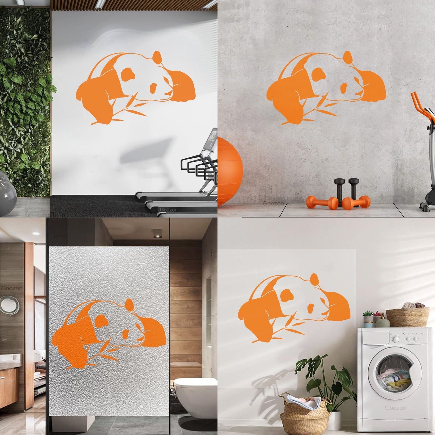 Vinyl Wall Decals Lazy Panda Funny Animal Bamboo Multi Color Selection