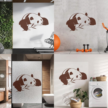 Vinyl Wall Decals Lazy Panda Funny Animal Bamboo Multi Color Selection